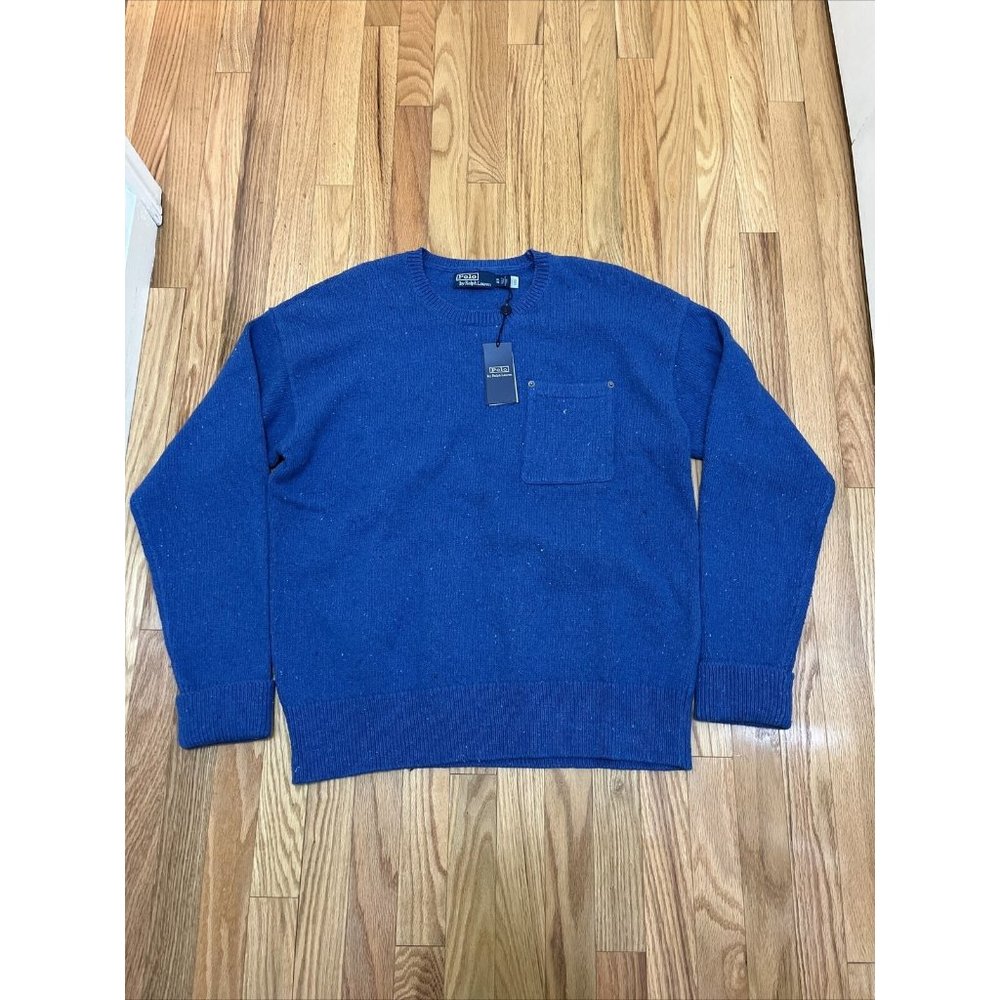 NWT Polo Ralph Lauren POLO COUNTRY Sweater W/POCKET Blue XL  $298 RRL Style